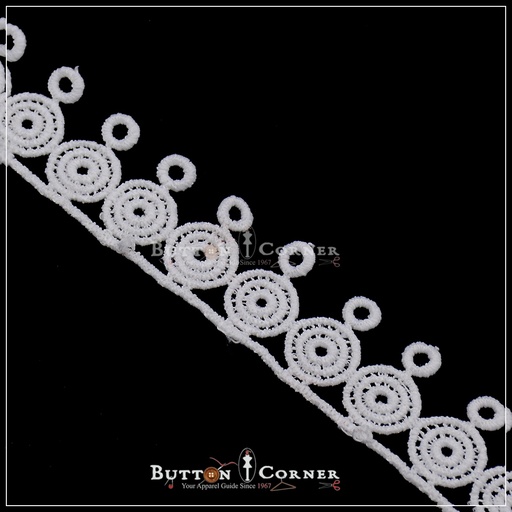 [D7575-WHITE] Shuttle One Side Border Lace