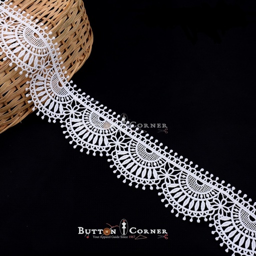 [D5435-WHITE] Shuttle One Side Border Lace