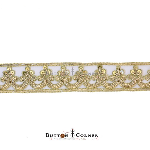 [FANL796 LIGHT GOLD] Fancy Sequence Gota Lace