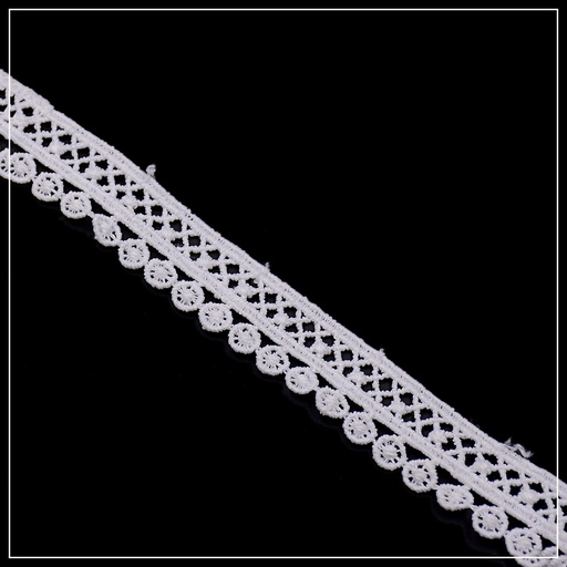 [D7690 WHITE] Shuttle One Side Border Lace