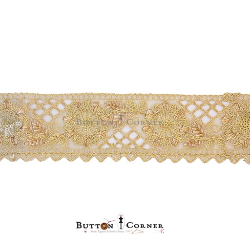 [GOTL703 GOLD] Fancy Gota Lace