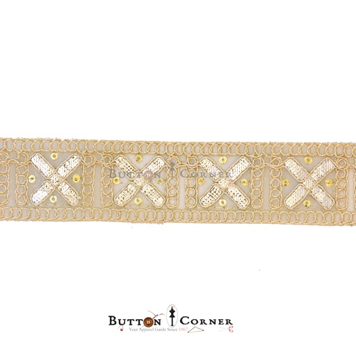 [GOTL705 SILVER GOLD] Fancy Gota Lace