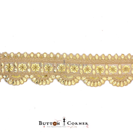 [GOTL709 GOLD] Fancy Sequence Gota Lace