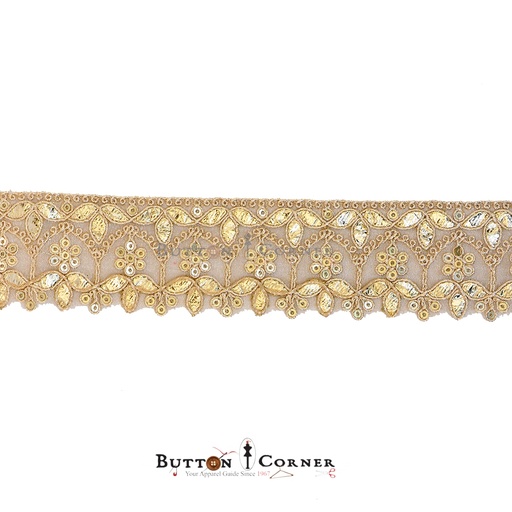 [GOTL710 GOLD] Fancy Sequence Gota Lace