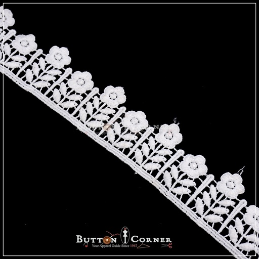 [D7574-WHITE] Shuttle One Side Border Lace