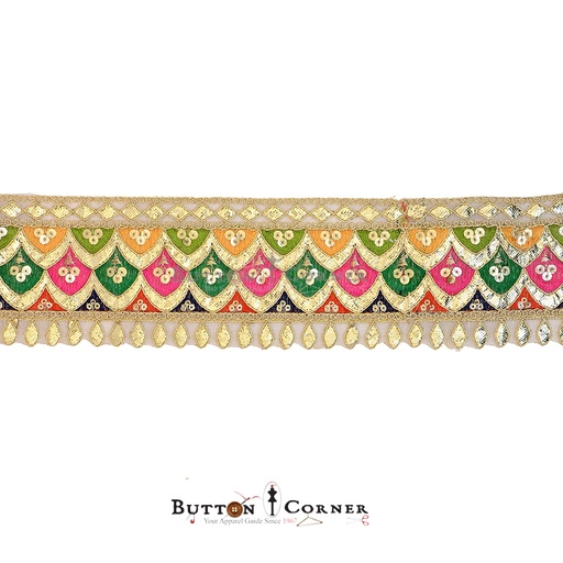 [GOTL715 MULTI GOLD] Fancy Sequence Gota Lace