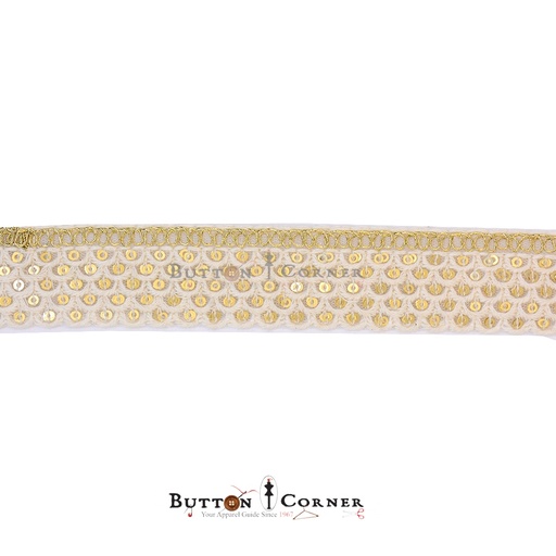 [EML362 OW GOLD] Sequence Embroidery Net Lace