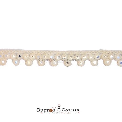 [EML365 OFF WHITE] Embroidery Sequence Lace