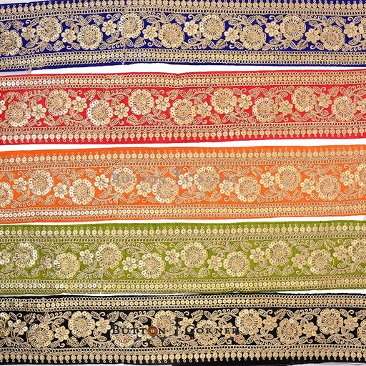 Fancy Metallic Yarn Sequence Lace