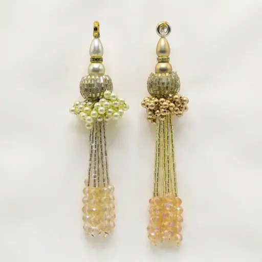 Fancy Pearl & Stone Glass Beads Tassel