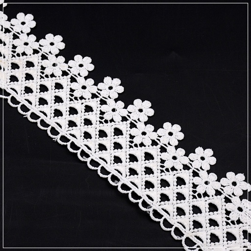 [D7399-WHITE] Shuttle One Side Border Lace