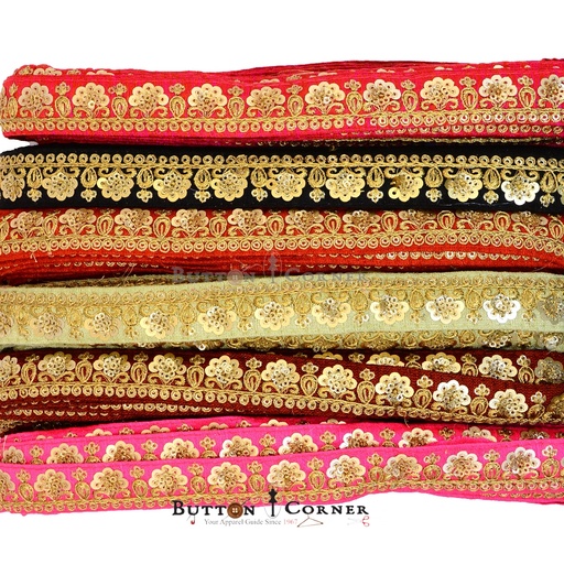 Fancy Metallic Yarn Sequence Lace