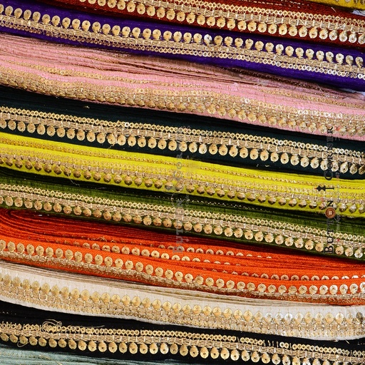 Fancy Metallic Yarn Sequence Lace