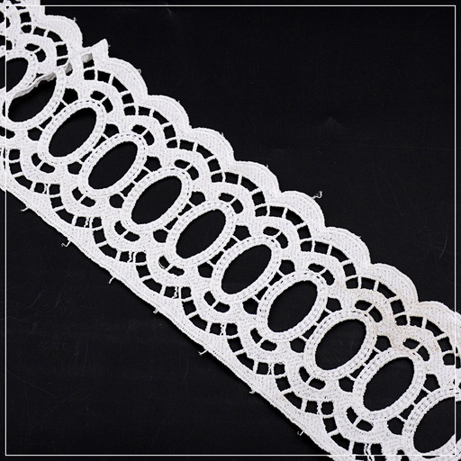 [D7441 WHITE] Shuttle One Side Border Lace