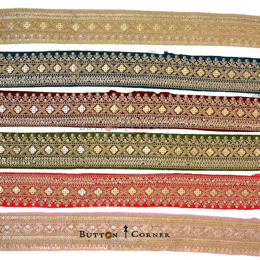 Fancy Metallic Yarn Sequence Lace