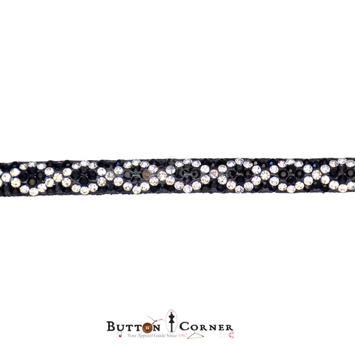 [FSSZ BLACK SILVER] Zigzag Design Fancy Crystal Strap