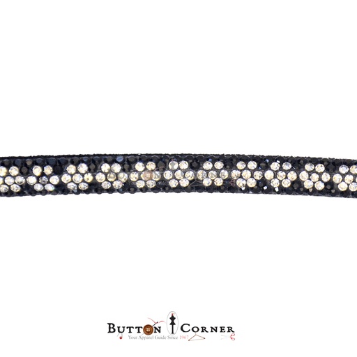 [FSSF BLACK SILVER] Flower Design Fancy Crystal Strap