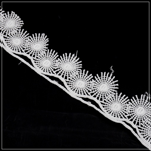 [D7329-WHITE] Shuttle One Side Border Lace