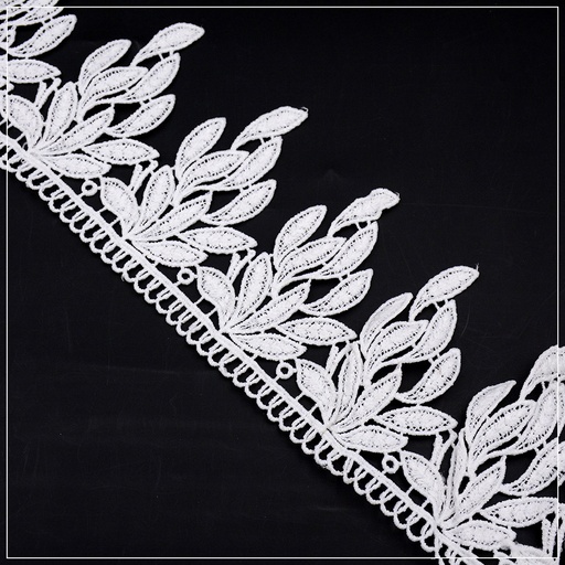 [D7364-WHITE] Shuttle One Side Border Lace