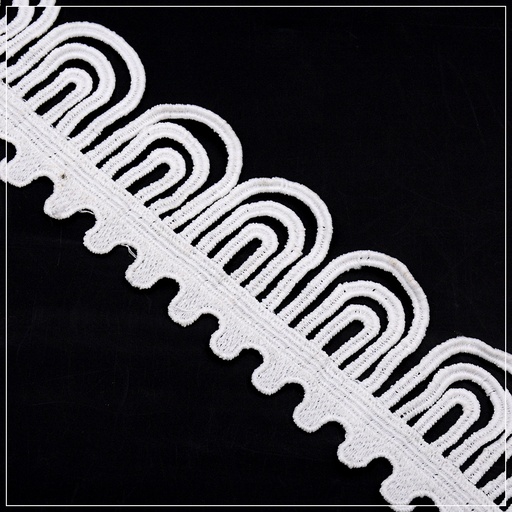 [D7268-WHITE] Shuttle One Side Border Lace