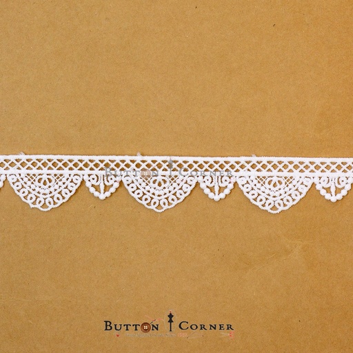 [AY16456-2 WHITE] One Side Border Shuttle Lace