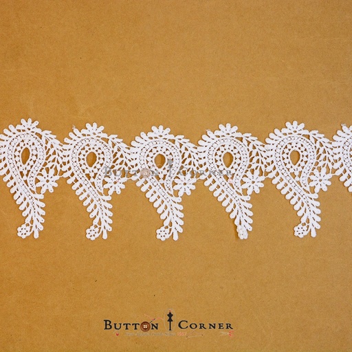 [19199-7 WHITE] Shuttle Applique Lace