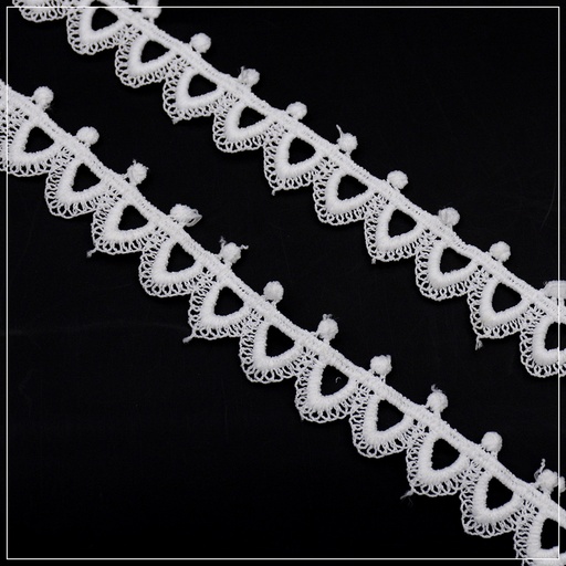 [D7206 WHITE] Shuttle One Side Border Lace