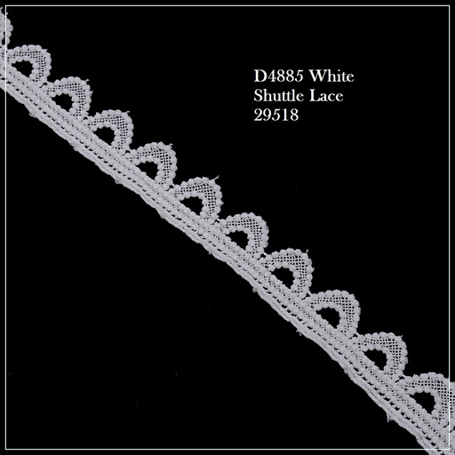 [D4885-WHITE] Shuttle One Side Border Lace