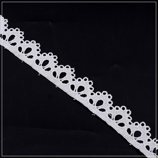 [D7284-WHITE] Shuttle One Side Border Lace