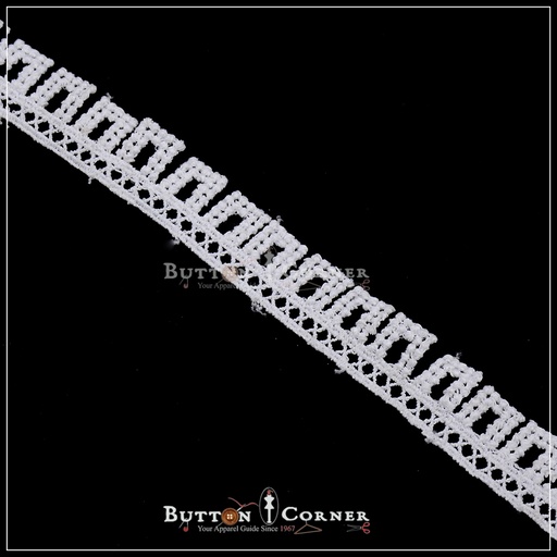 [D7355-WHITE] Shuttle One Side Border Lace
