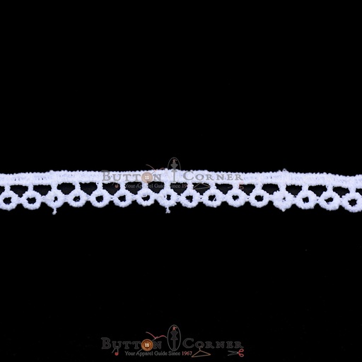 [D7442-WHITE] Shuttle One Side Border Lace