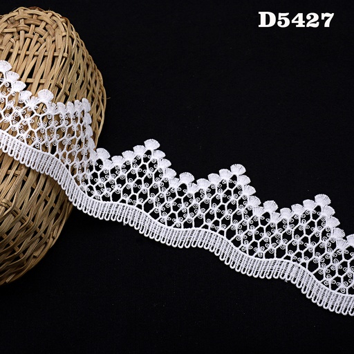 [D5427-WHITE] Shuttle One Side Border Lace