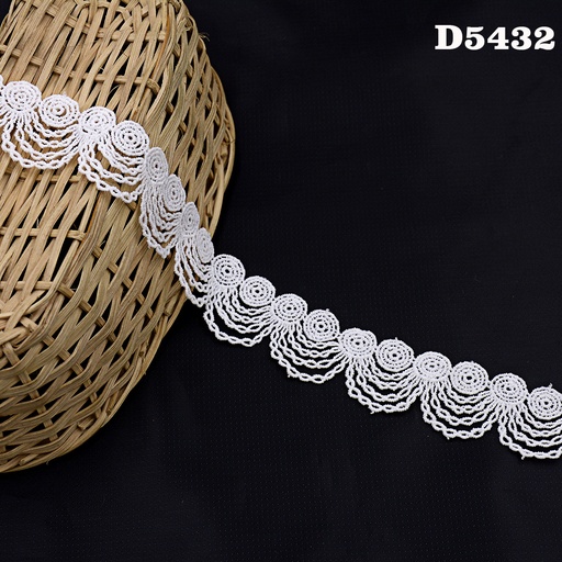[D5432-WHITE] Shuttle One Side Border Lace