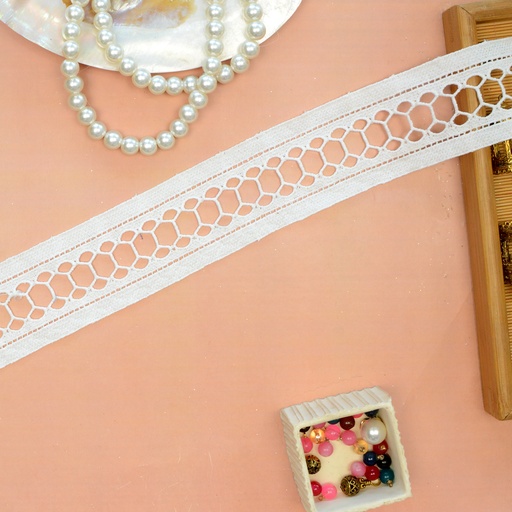 [D7537 WHITE] Shuttle Joined Lace