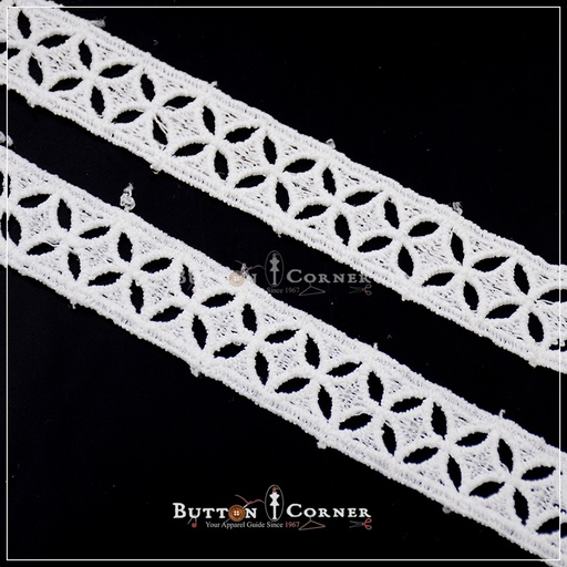 [D7438-WHITE] Shuttle Joined Lace