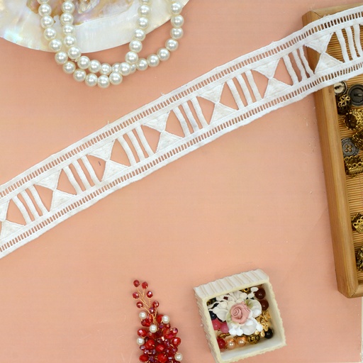[D7523 WHITE] Shuttle Joined Lace