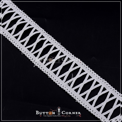 [D7398-WHITE] Shuttle Joined Lace