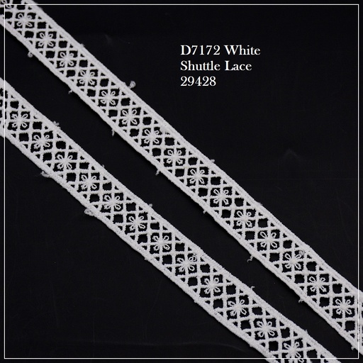 [D7172-WHITE] Shuttle Joined Lace