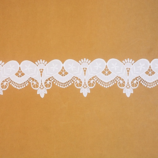 [T6056 WHITE] Embroidery Cotton Lace