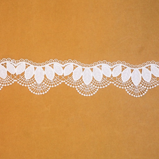 [T6013 WHITE] One Side Border Cotton Lace