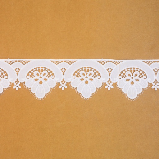 [T6075 WHITE] One Side Border Cotton Lace