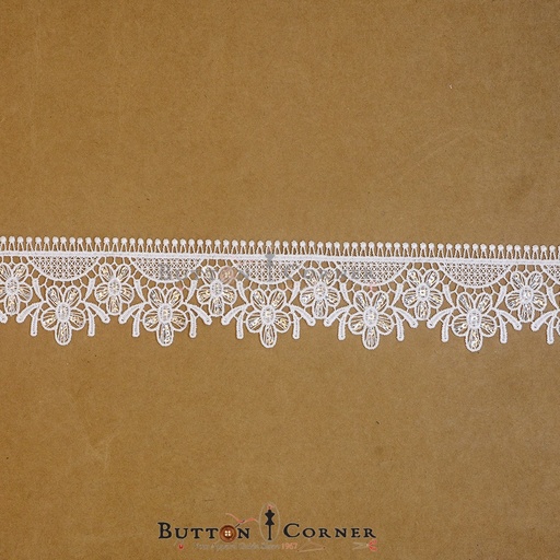 [15227-3 WHITE] Shuttle Sequence Lace