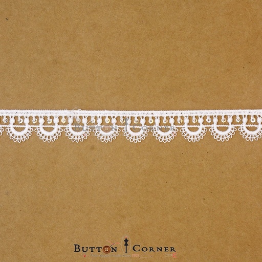 [18522-1 WHITE] Shuttle Sequence Lace