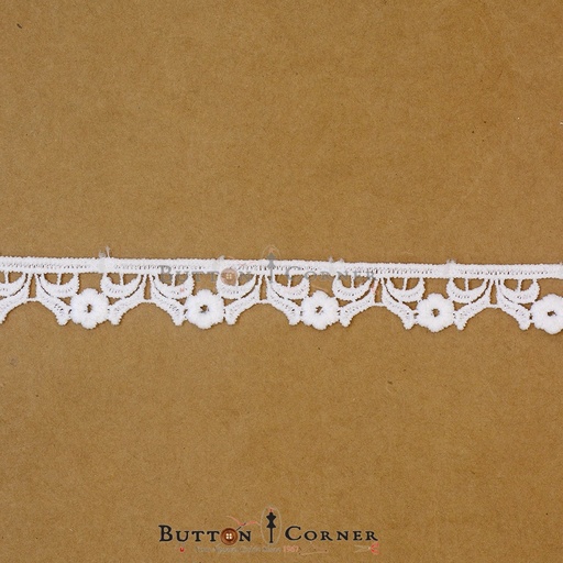[82269-1 WHITE] One Side Border Shuttle Lace
