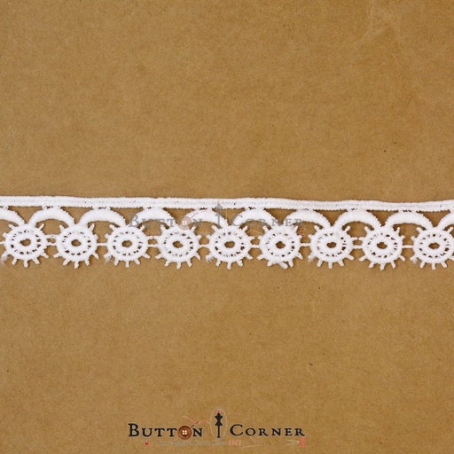 [82284A-1 WHITE] One Side Border Shuttle Lace