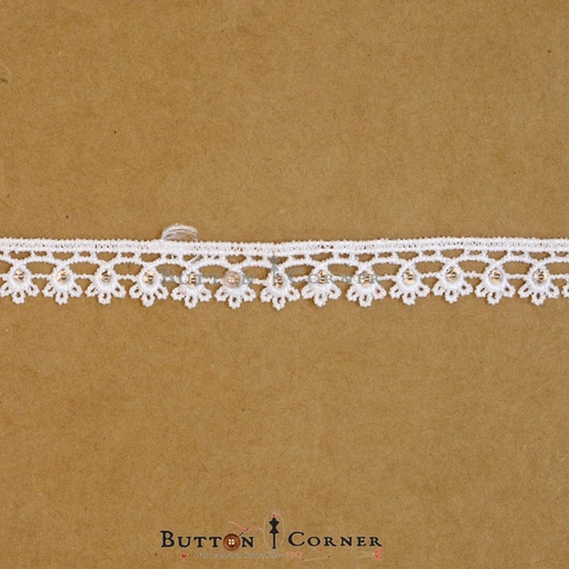 [18724-1 WHITE] Shuttle Sequence Lace