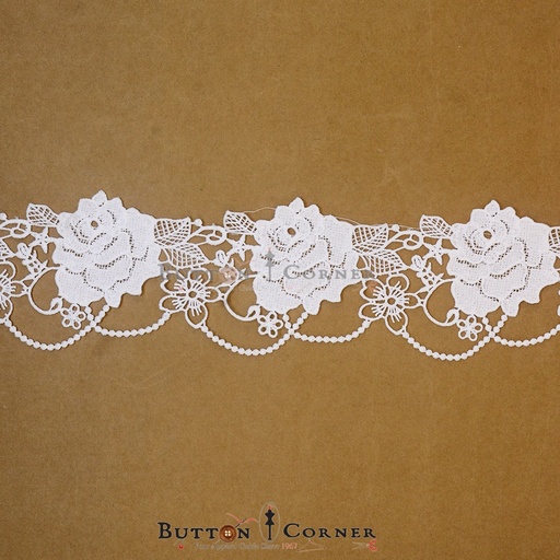 [81082-8 WHITE] Applique Shuttle Lace