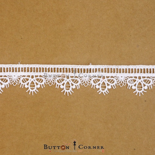 [82722-2 WHITE] One Side Border Shuttle Lace