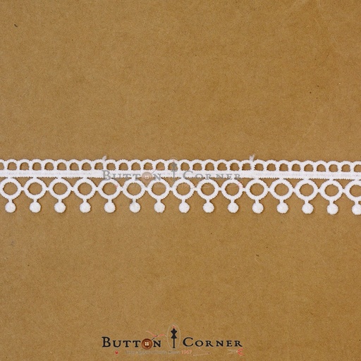 [83779-2 WHITE] One Side Border Shuttle Lace