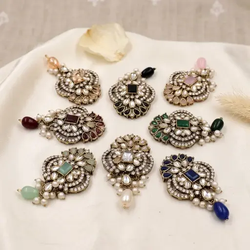 Kundan Button with Pearl & Stone
